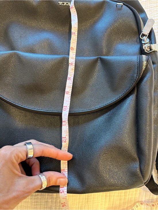 TUMI Black Leather Backpack for women main image 7